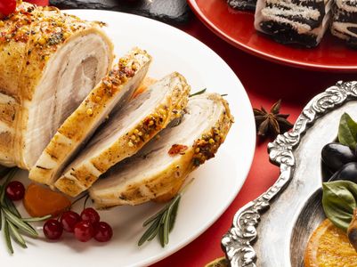High Angle Festive Christmas Food Assortment
